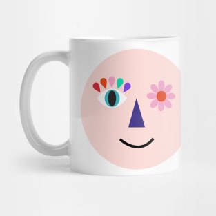 rainbow flower smiling face happy colorful humour kids fashion Mug